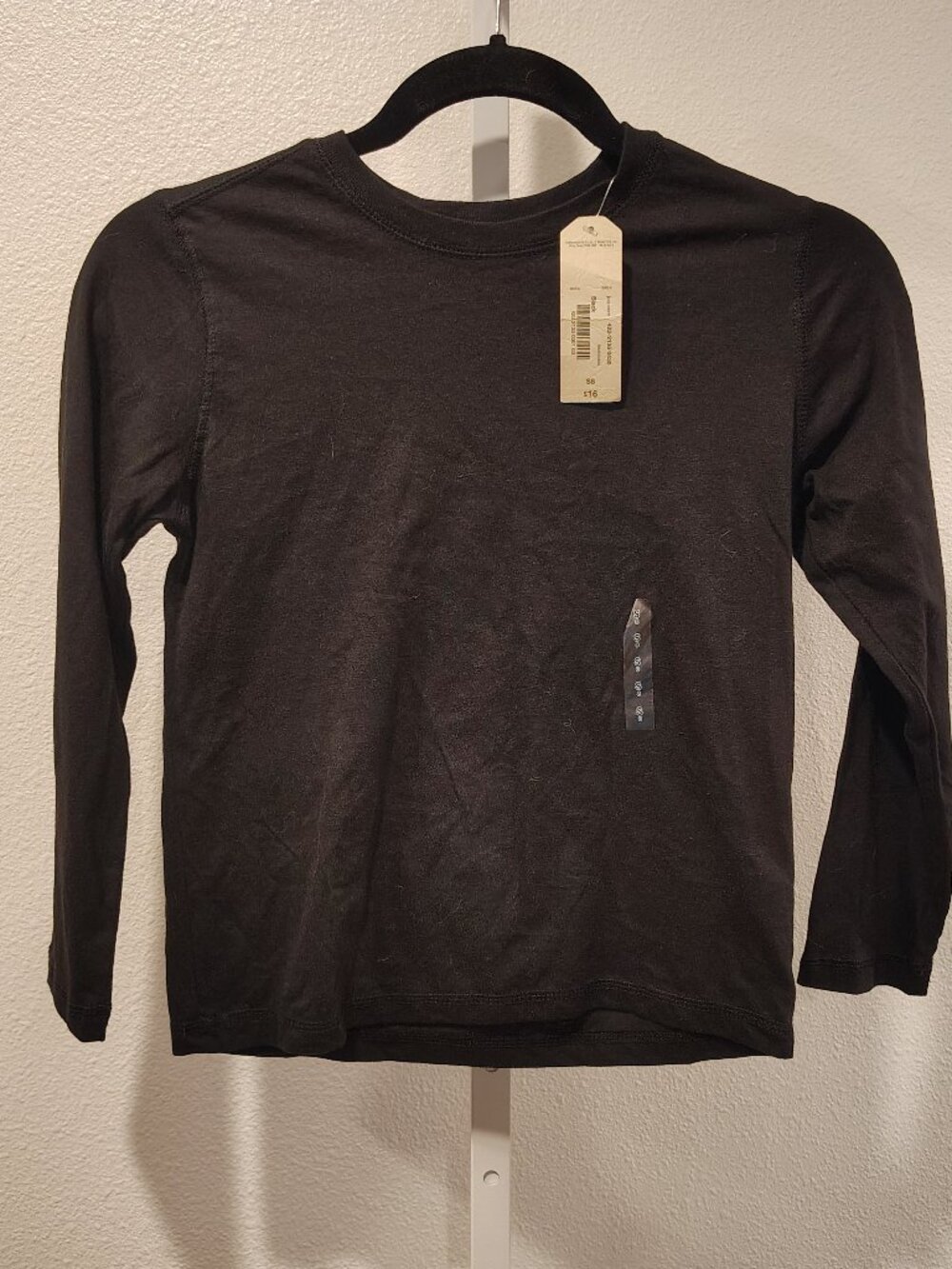 Arizona Jean Company Boys Long Sleeve Black Top Size Small 8 NWT Crewneck